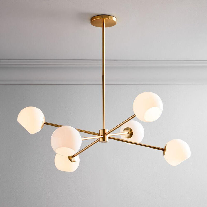 West Elm Staggered Glass 6-Light Chandelier image number 2